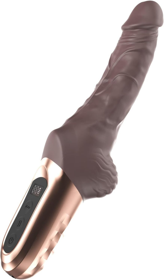 CUNHUA Realistic Silicone Thrusting Vibrator 9.8", 9+9 Modes