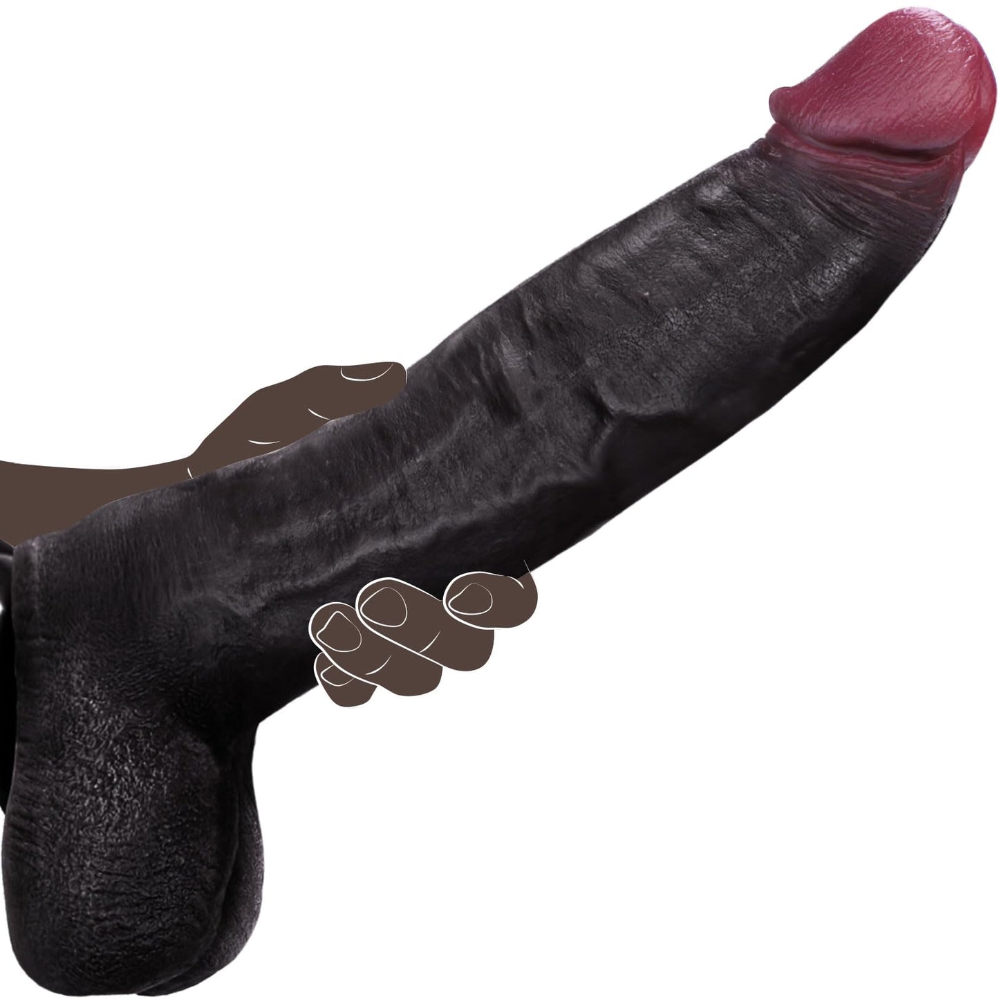 Coocfan 10.8" Realistic Huge Dildo Sex Toys, Dual-Layer Silicone Strap-On