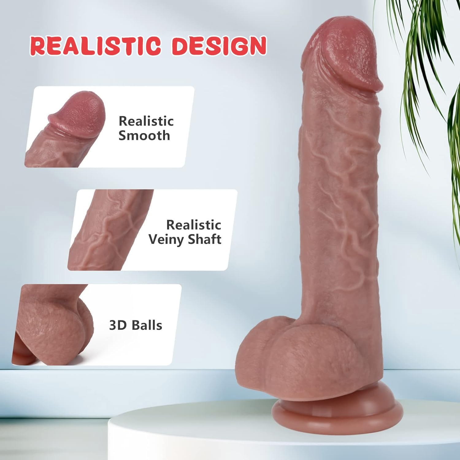 Kstert 7.8" Realistic Flesh Liquid Silicone Dildo with Strong Suction Cup