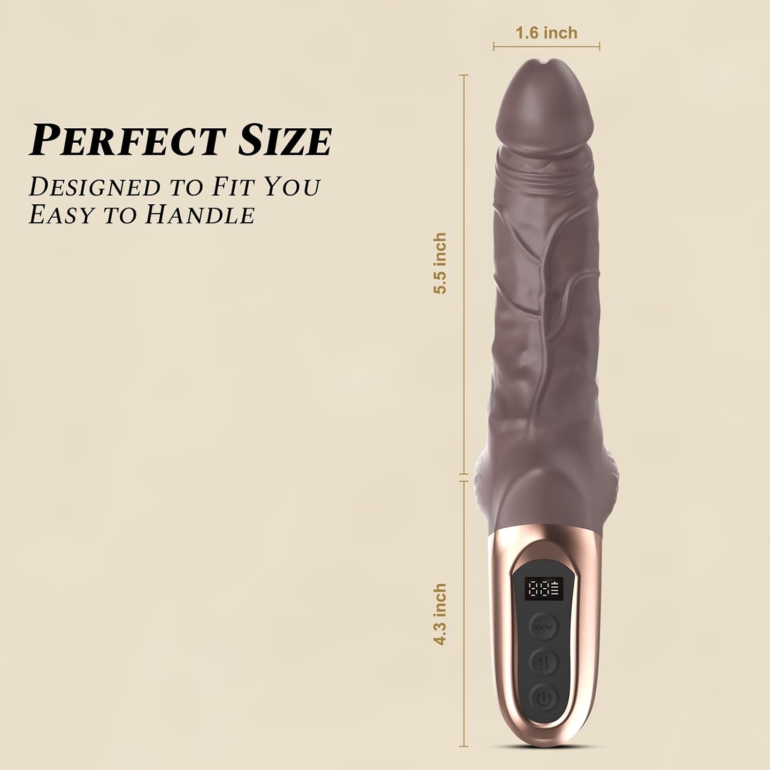 CUNHUA Realistic Silicone Thrusting Vibrator 9.8", 9+9 Modes