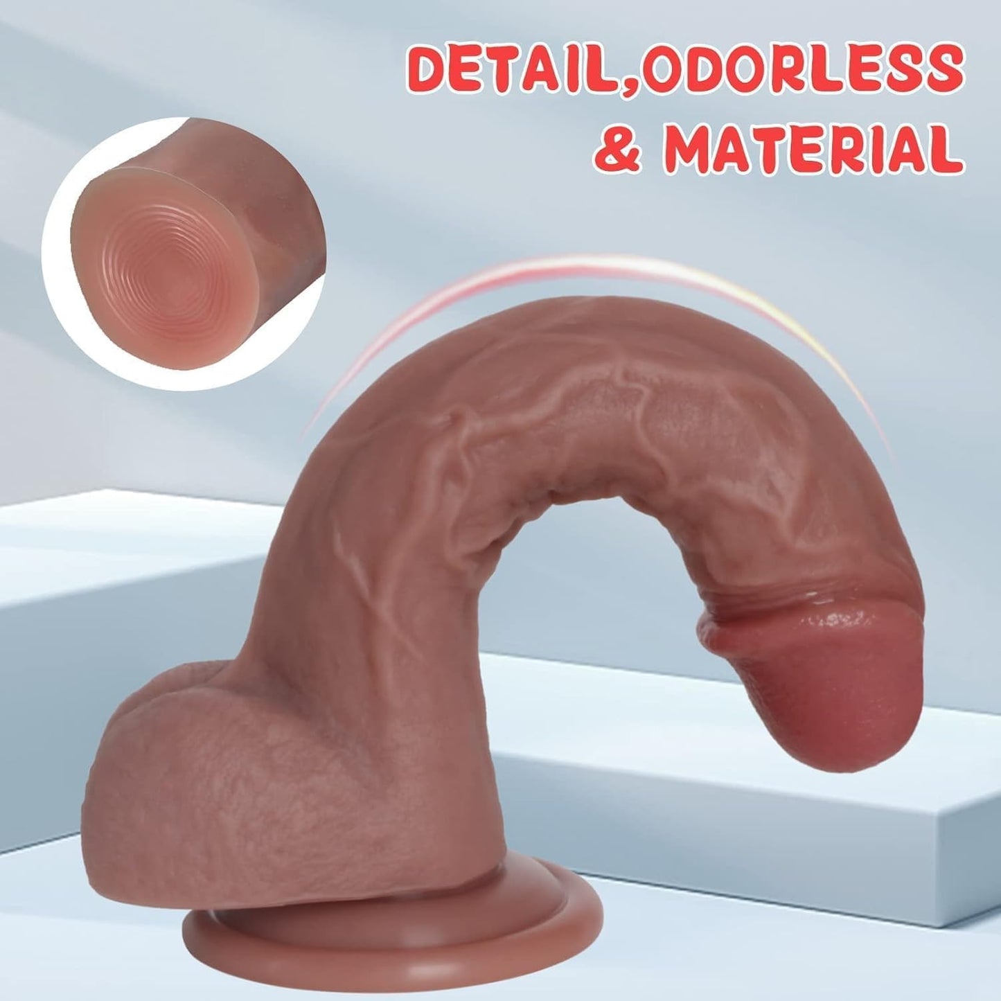 Kstert 7.8" Realistic Flesh Liquid Silicone Dildo with Strong Suction Cup