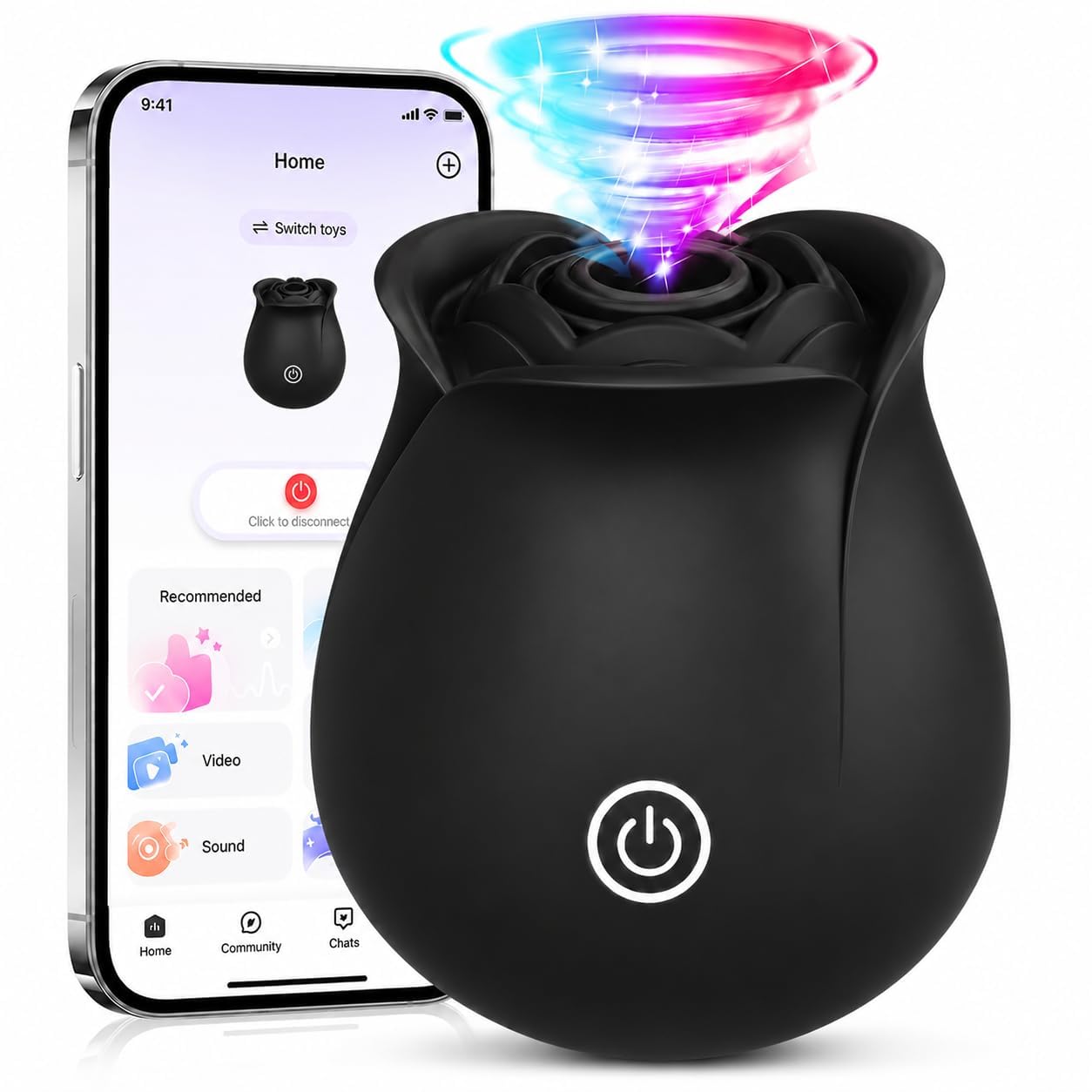 Rose Sex Toy Vibrator for Women, APP Control Rose Adult Toys with 9 Sucking & Vibrating Modes, Waterproof Sex Toys Sucker, Clit Nipple Stimulator for Couples & Solo Nipple Clamps