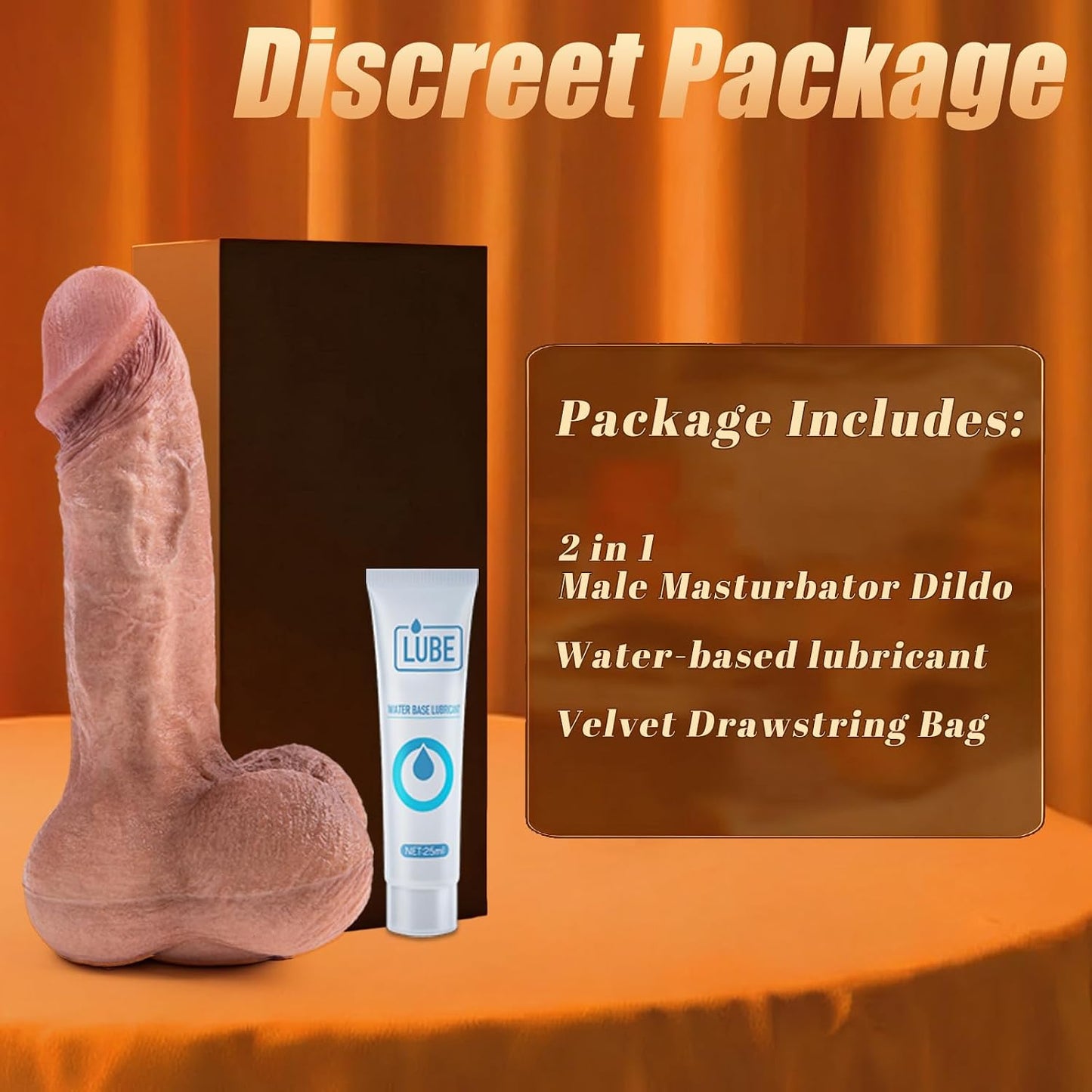 2 in 1 Silicone Male Masturbator Dildo with Lifelike Vagina, 8.6in Realistic Pocket Pussy and Dildo Design, Penis Sleeve Extender Stroker, Soft Silicone Adult Sex Toys for Men Women Couples