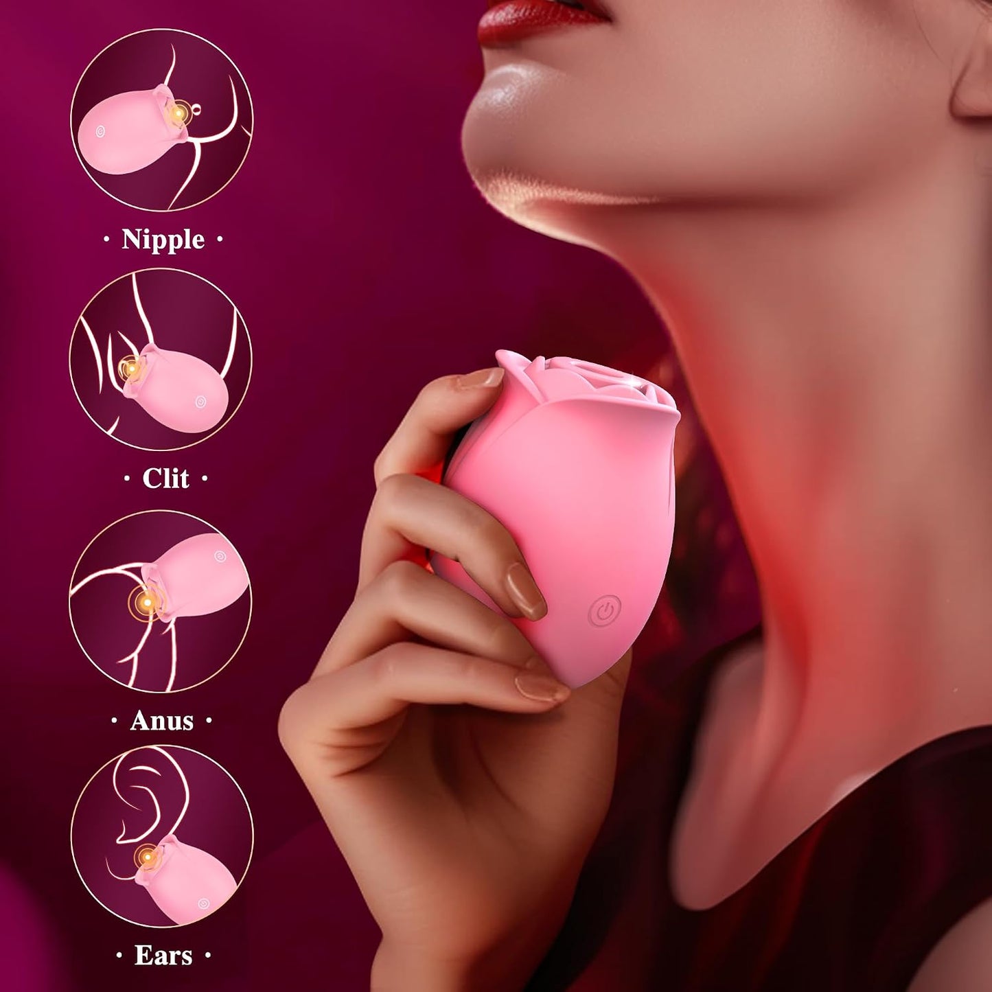 Rose Sex Toy Vibrator for Women, APP Control Rose Adult Toys with 9 Sucking & Vibrating Modes, Waterproof Sex Toys Sucker, Clit Nipple Stimulator for Couples & Solo Nipple Clamps