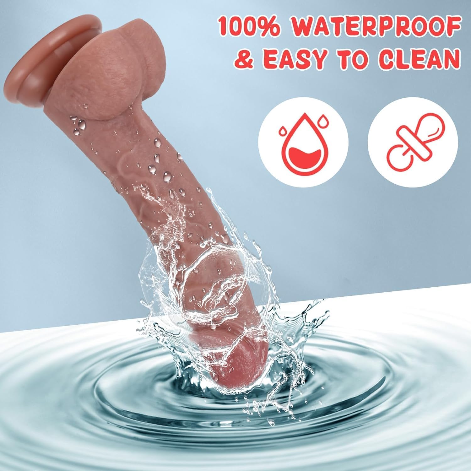 Kstert 7.8" Realistic Flesh Liquid Silicone Dildo with Strong Suction Cup