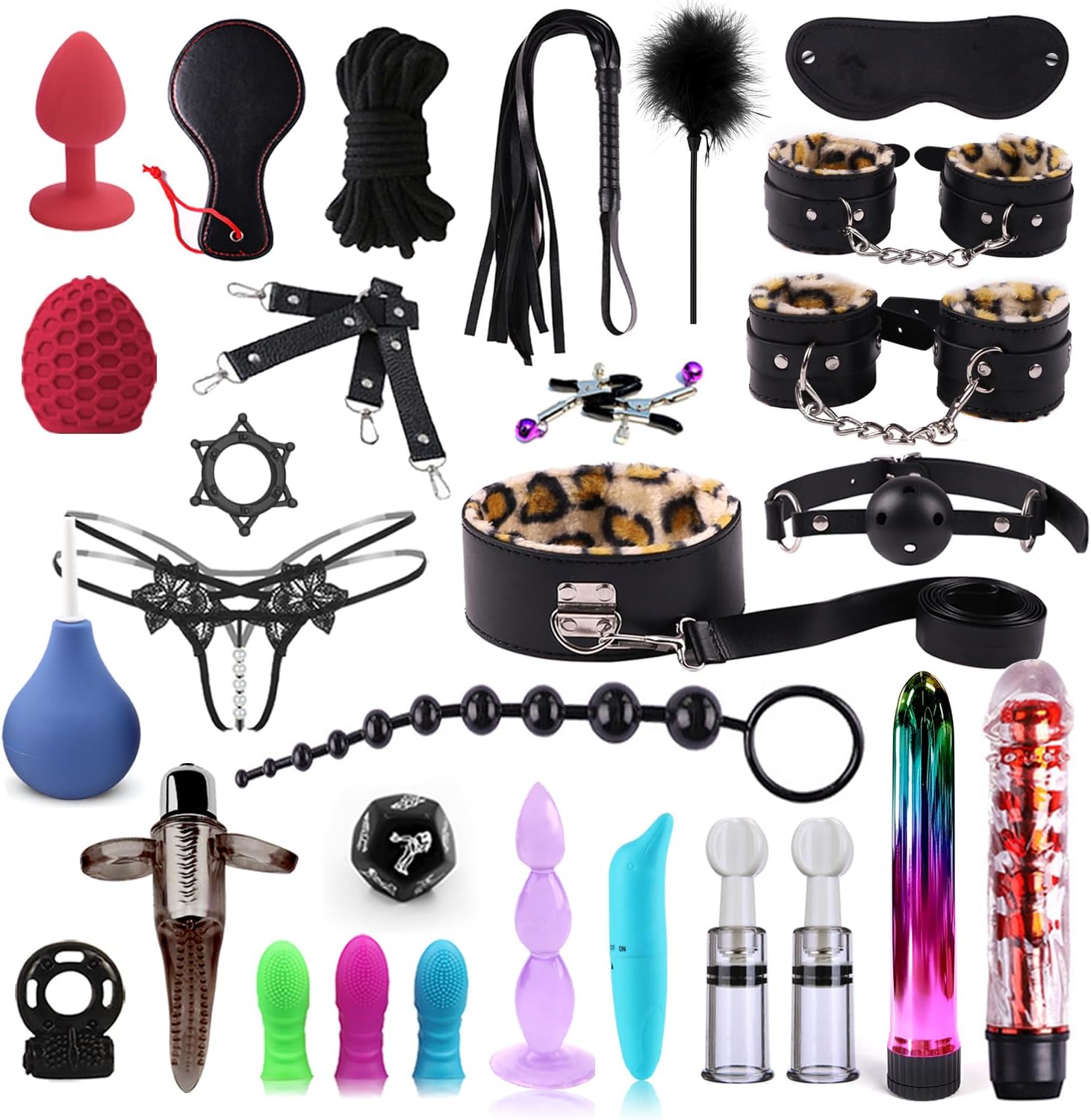 30pcs BDSM Kit Bondaged kit Adult,Sex Toy kit for Adult Toys,Restraint Set for Sex Accessories BSDM Toys for Couples,Sex Things for Couples Kinky,Sex Toy Set Sex Kits Sexual Pleasure Tools for Women
